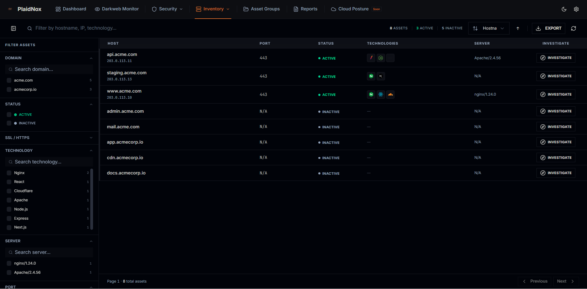 Veta Asset Inventory