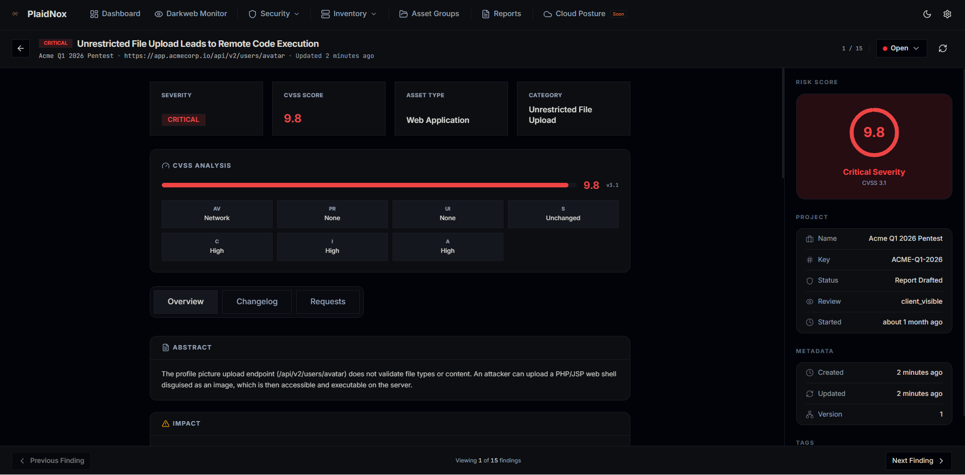 PTaaS Engagement — Detailed View